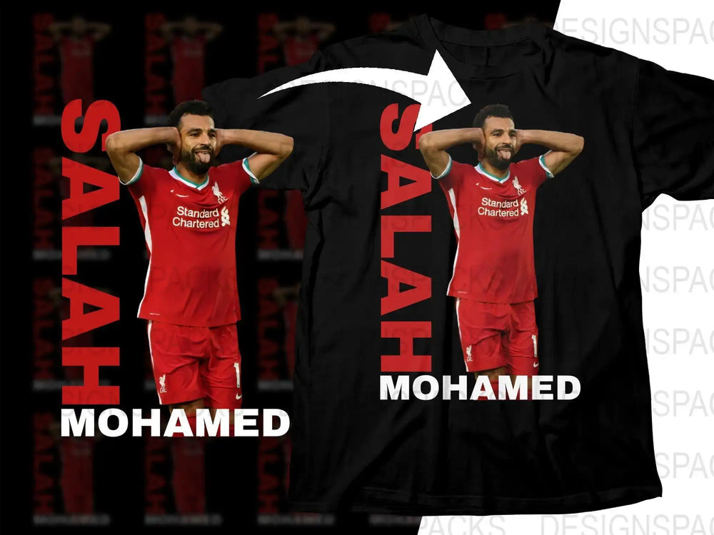 Mohamed Salah soccer player print design for t-shirts, DTF/DTG ready