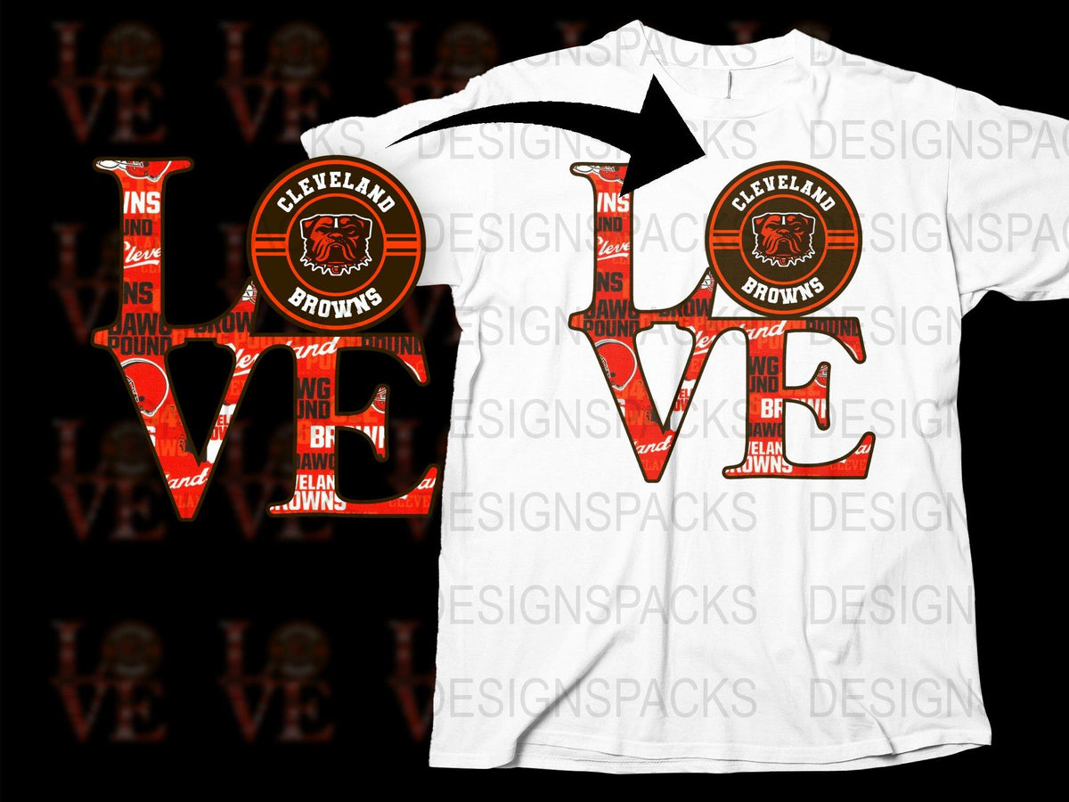 Cleveland Browns Love T-Shirt, NFL Team Inspired Graphic Tee, Unisex Sports Fan Apparel, Gift for Football Fans