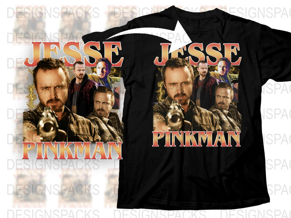 Jesse Pinkman Graphic T-Shirt, TV Show Character Inspired Tee, Fan Merchandise, Unique Design Top