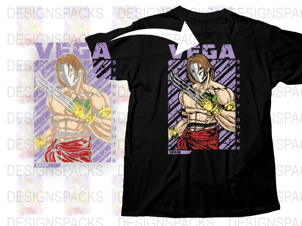 Vega Street Fighter Inspired Graphic T-Shirt, Video Game Character Tee, Unisex Clothing, Anime Style Shirt, Vintage Design, Gamer Gift