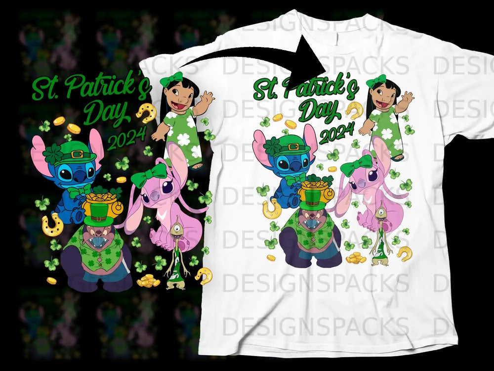 St. Patrick's Day 2024 Stitch Angel Lilo Shamrocks product type