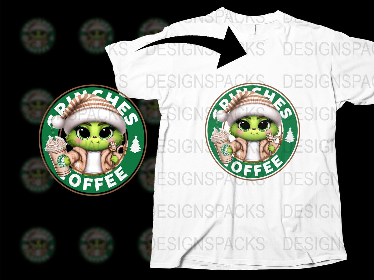 Cute Alien Drinking Coffee T-Shirt, Funny Extraterrestrial Graphic Tee, Casual Unisex White Shirt