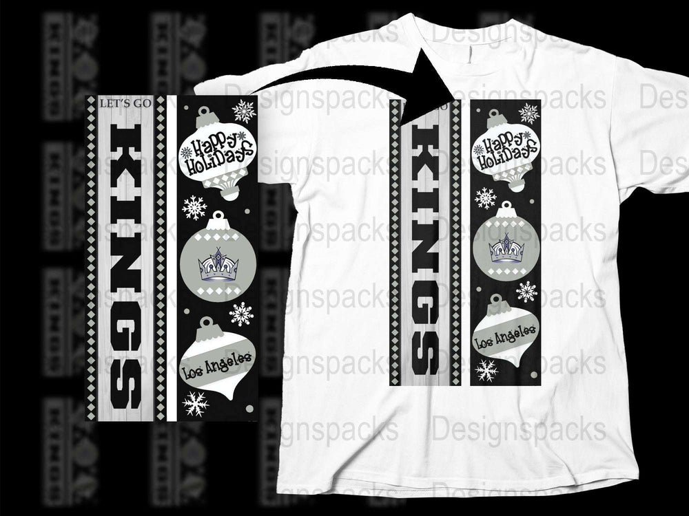 Los Angeles Winter Scarf and T-Shirt Combo, Happy Holidays Graphic Design, Snowflake Pattern