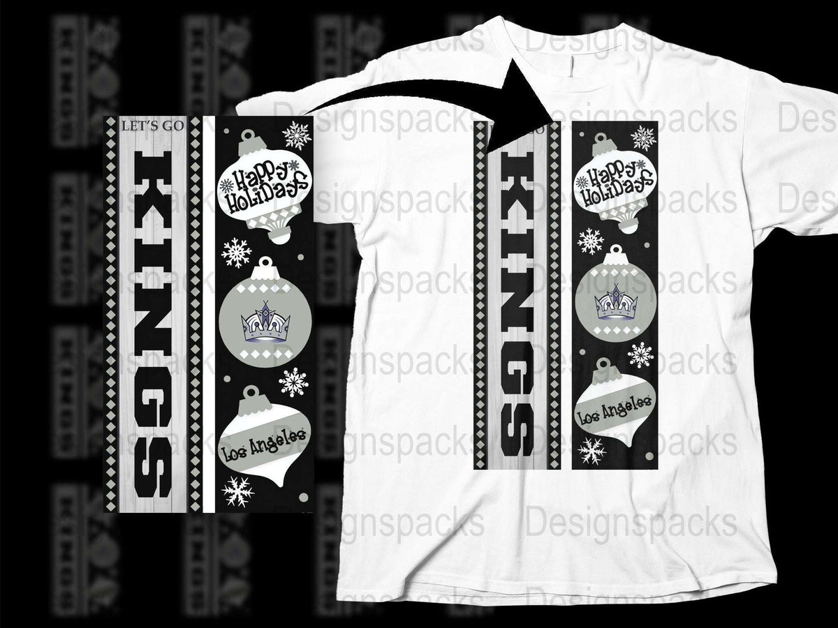 Los Angeles Winter Scarf and T-Shirt Combo, Happy Holidays Graphic Design, Snowflake Pattern