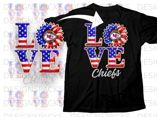 Black t-shirt with American flag pattern 