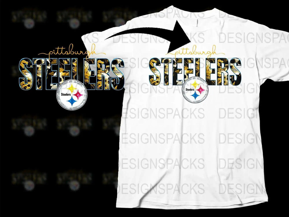 Pittsburgh Steelers Inspired T-Shirt, Sports Fan Apparel, NFL Team Logo Graphic Tee