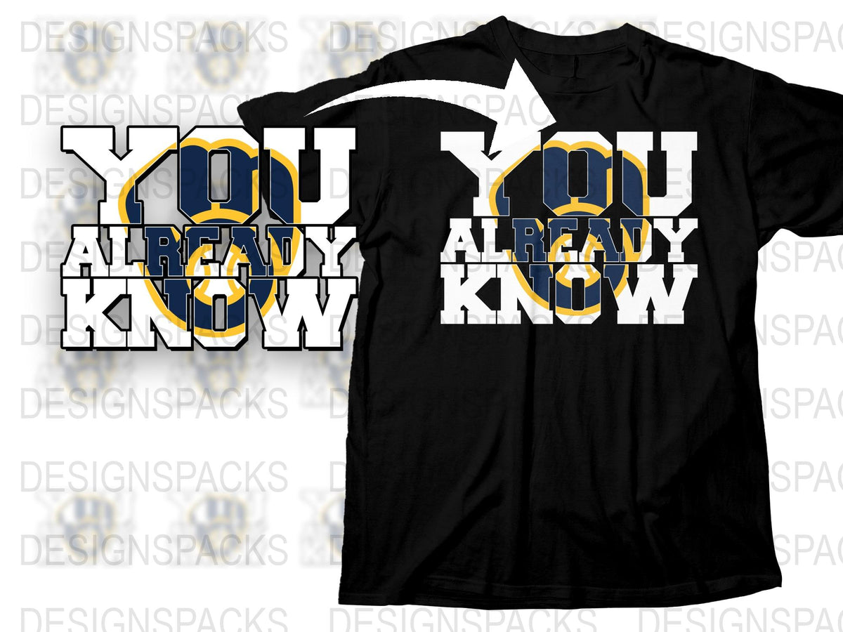 Black T-Shirt with Bold 'You Already Know' Graphic Print, Unisex Casual Wear