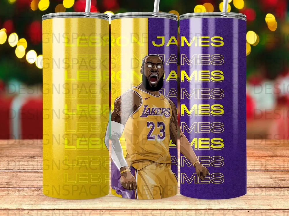 LeBron James Lakers 23 Yellow Purple Tumbler product type