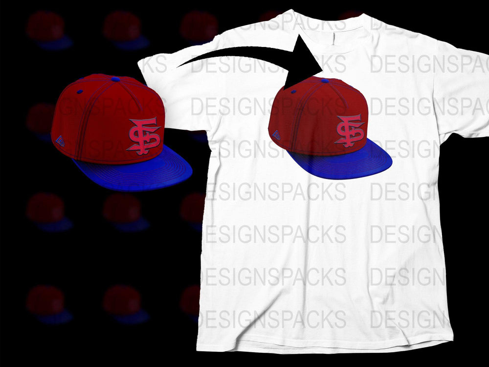 Saint Louis Team Logo Caps and Matching T-Shirt, Red and Blue Sports Apparel Set
