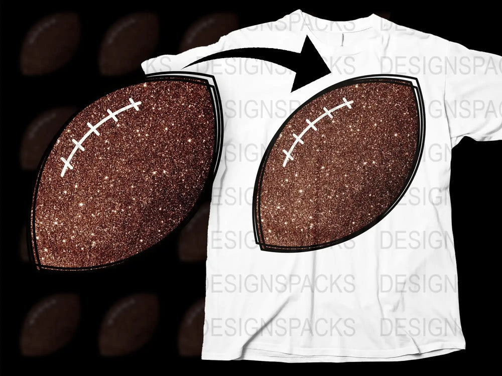 Unique Glitter Football T-Shirt, Sparkly Sports Graphic Tee, Unisex Football Fan Apparel, Gift for Sports Lovers