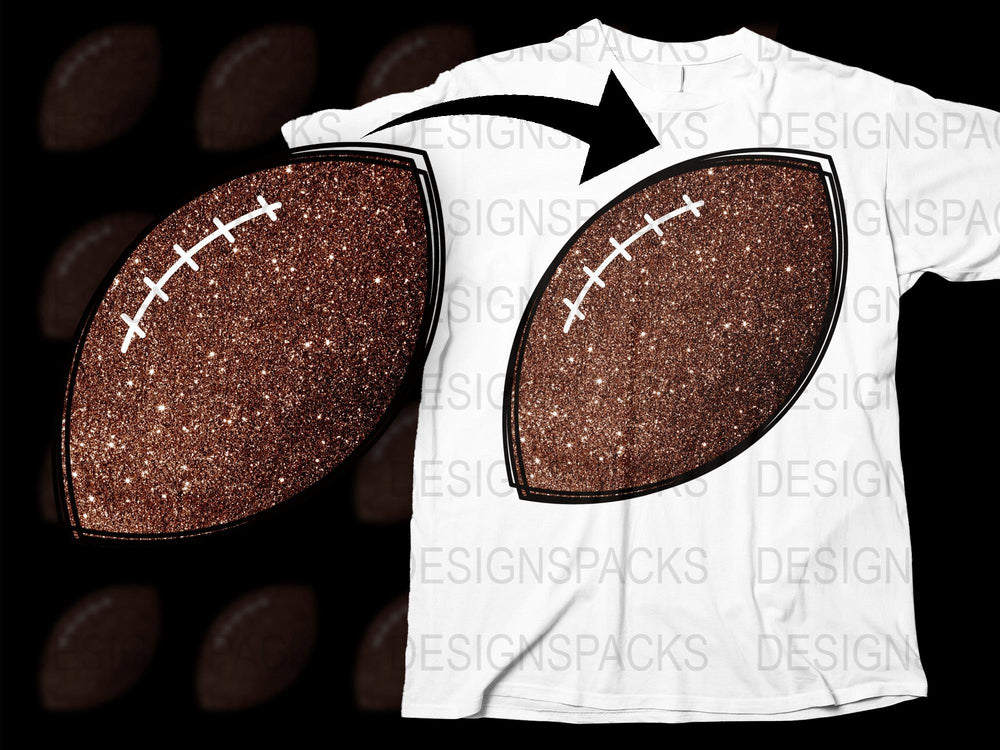 Unique Glitter Football T-Shirt, Sparkly Sports Graphic Tee, Unisex Football Fan Apparel, Gift for Sports Lovers