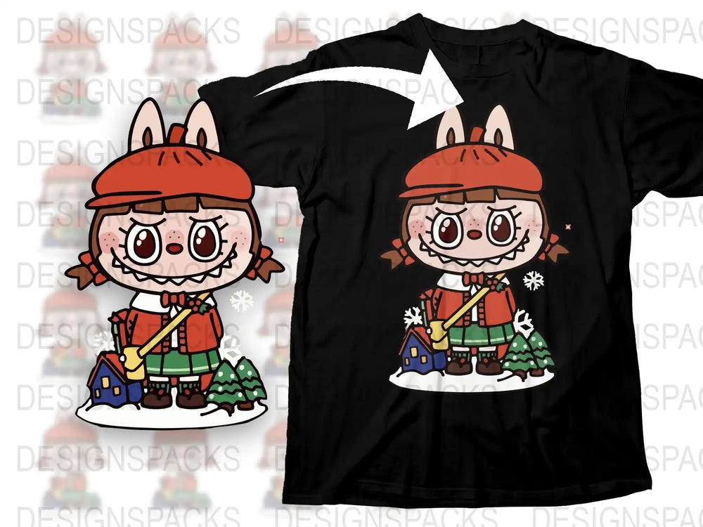 Cute Winter Holiday Shirt, Cartoon Snowflake Character, Festive Kids Apparel, Christmas Gift Idea
