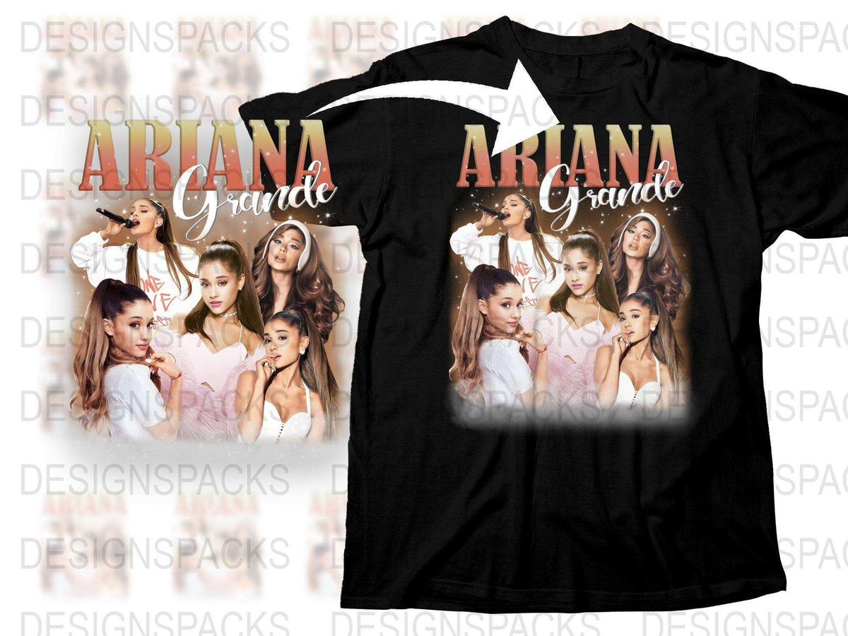 Pop Star Themed Graphic T-Shirt, Celebrity Inspired, Casual Black Tee, Multiple Poses, Music Fan Shirt