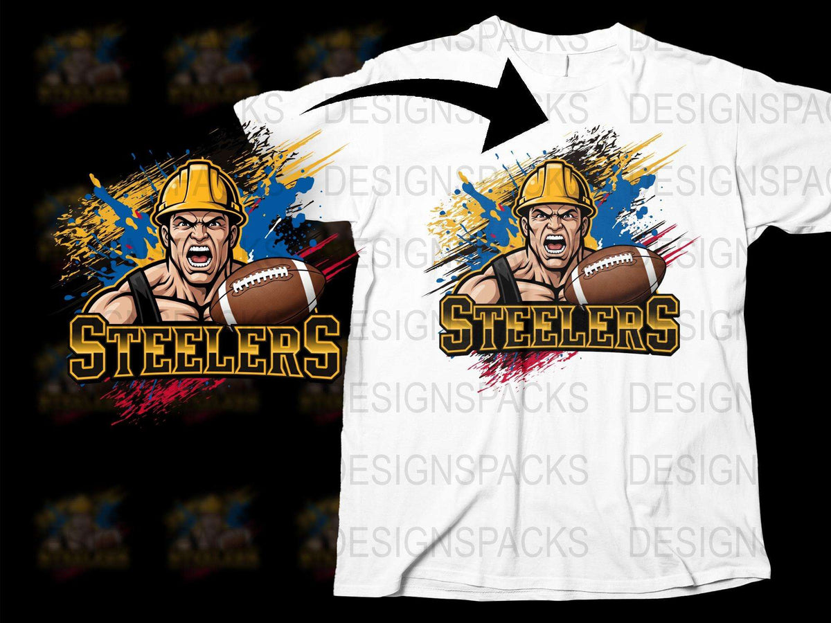 Pittsburgh Steelers Themed T-Shirt, Football Fan Gear, Men's Sports Apparel, Graphic Tee, Vibrant Design