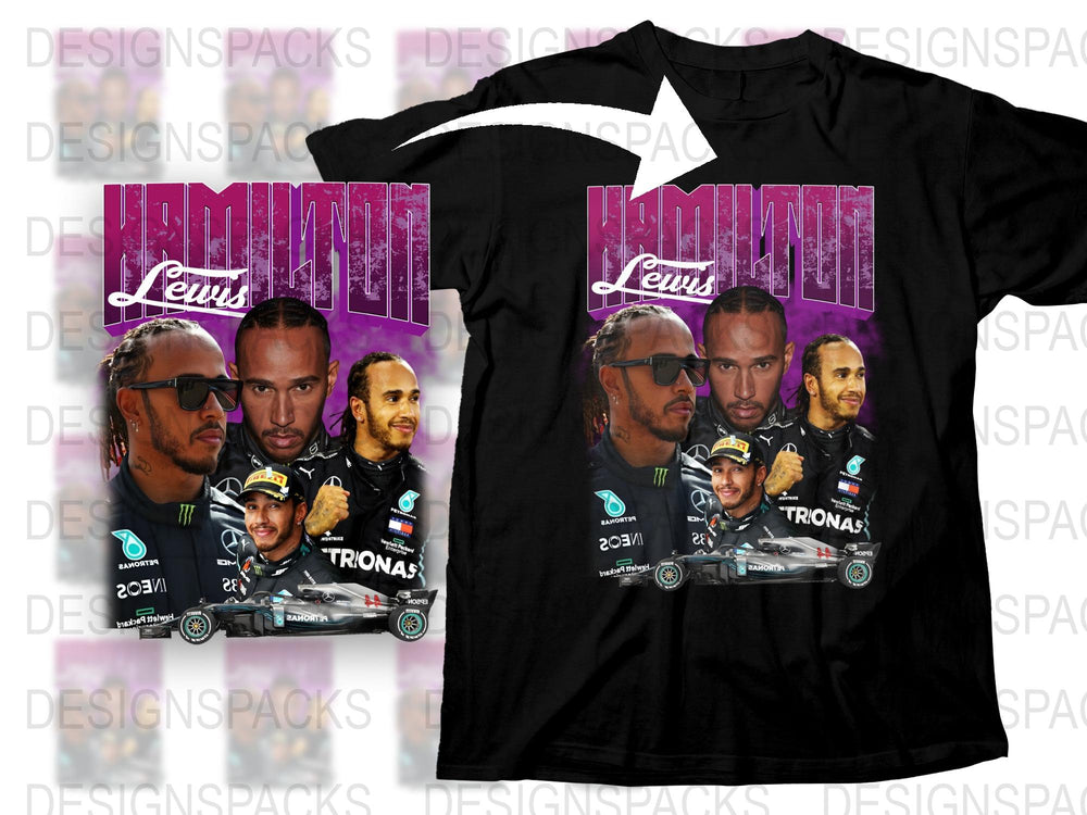Lewis Hamilton T-Shirt, F1 Racing Legend, Mercedes Team, Graphic Tee, Unique Sports Fan Gift