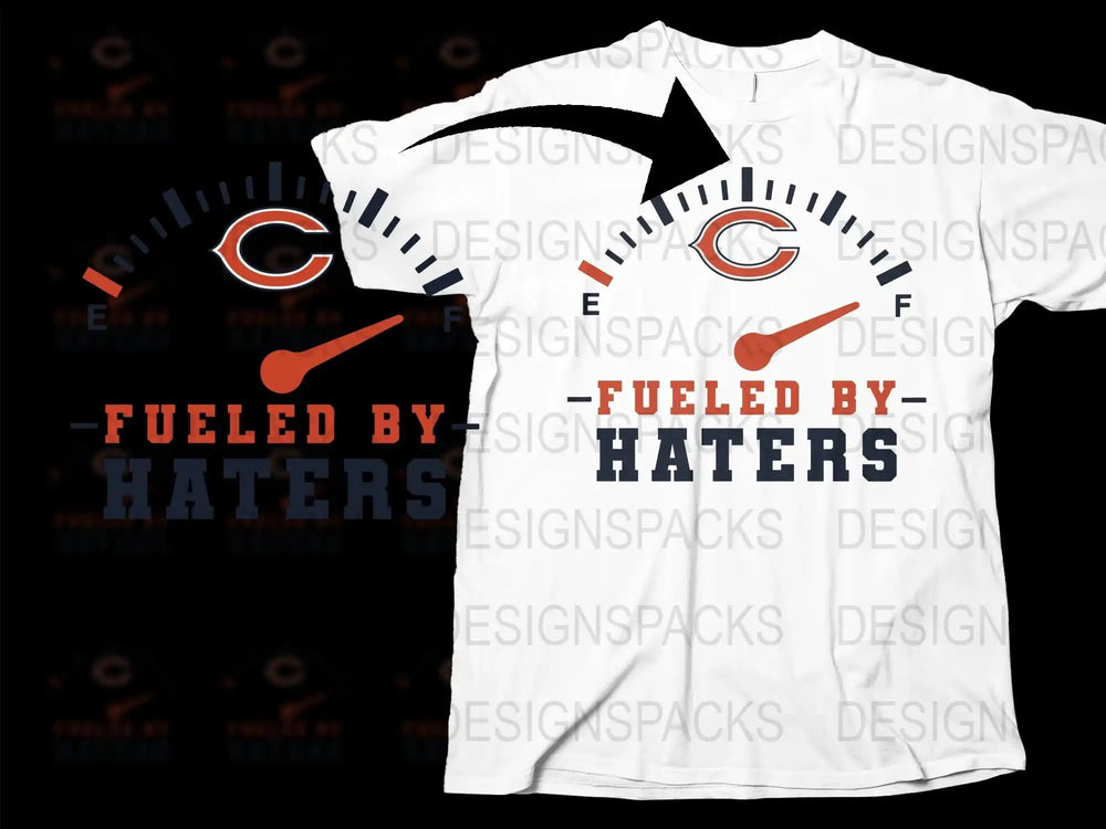 Chicago Bears Inspired T-Shirt Fueled by Haters White Cotton Casual Sports Fan Apparel