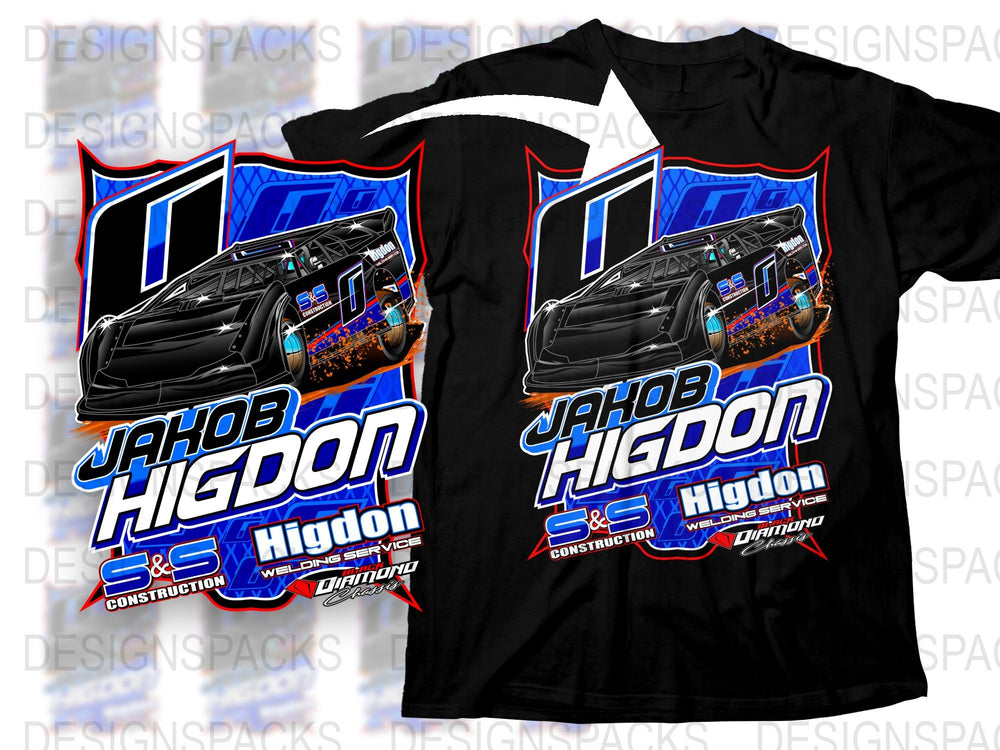 Jakob Higdon Construction Racing T-Shirt, Motorsport Graphic Tee, Bold Racing Apparel, Speedway Fan Gift