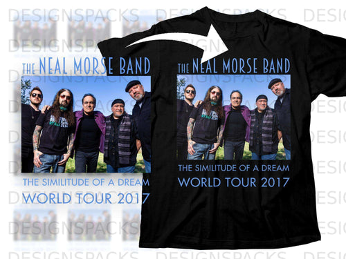 The Neal Morse Band World Tour 2017 t-shirt features a band photo and text.
