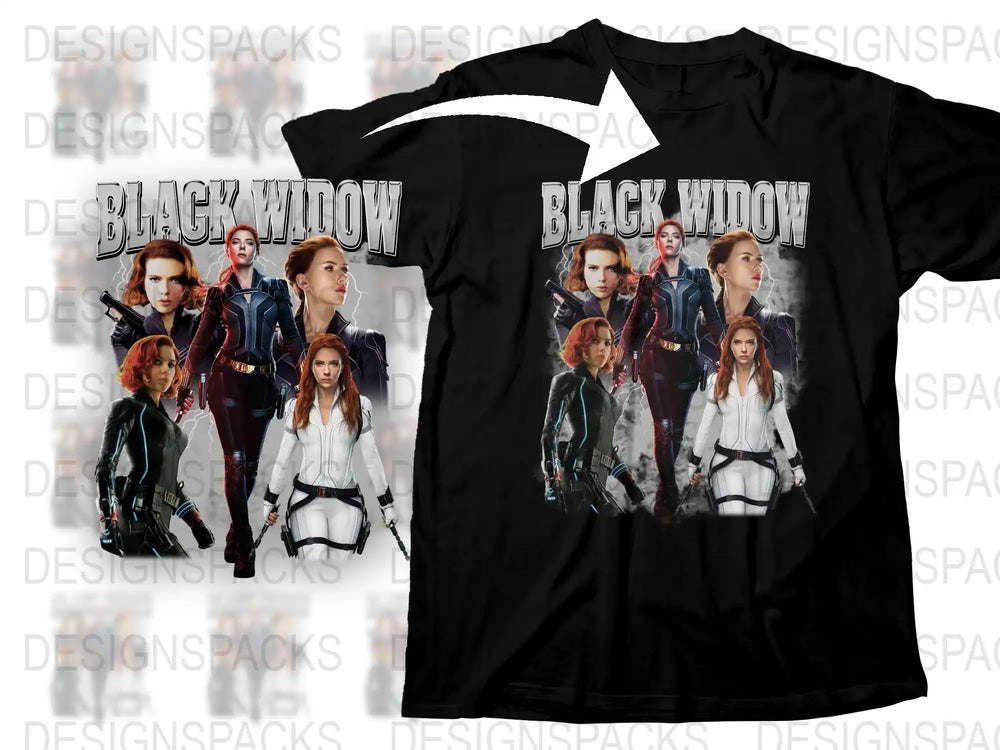 Black Widow Inspired T-Shirt, Marvel Female Superhero Graphic Tee, Movie Fan Apparel
