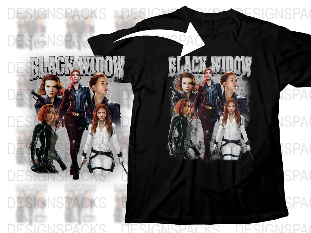 Black Widow Inspired T-Shirt, Marvel Female Superhero Graphic Tee, Movie Fan Apparel