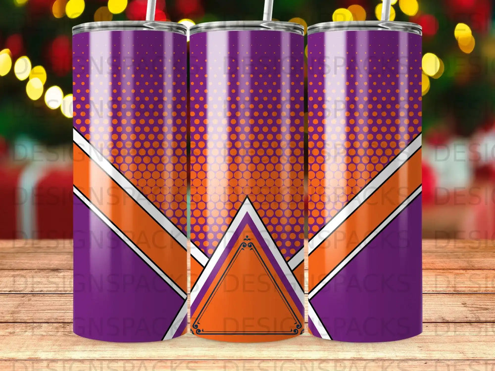 Purple Orange Halftone Dots Geometric Stripes Design product type