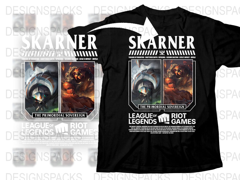 Skarner Primordial Sovereign T-Shirt, League of Legends Graphic Tee, Gamer Apparel, Riot Games Merchandise