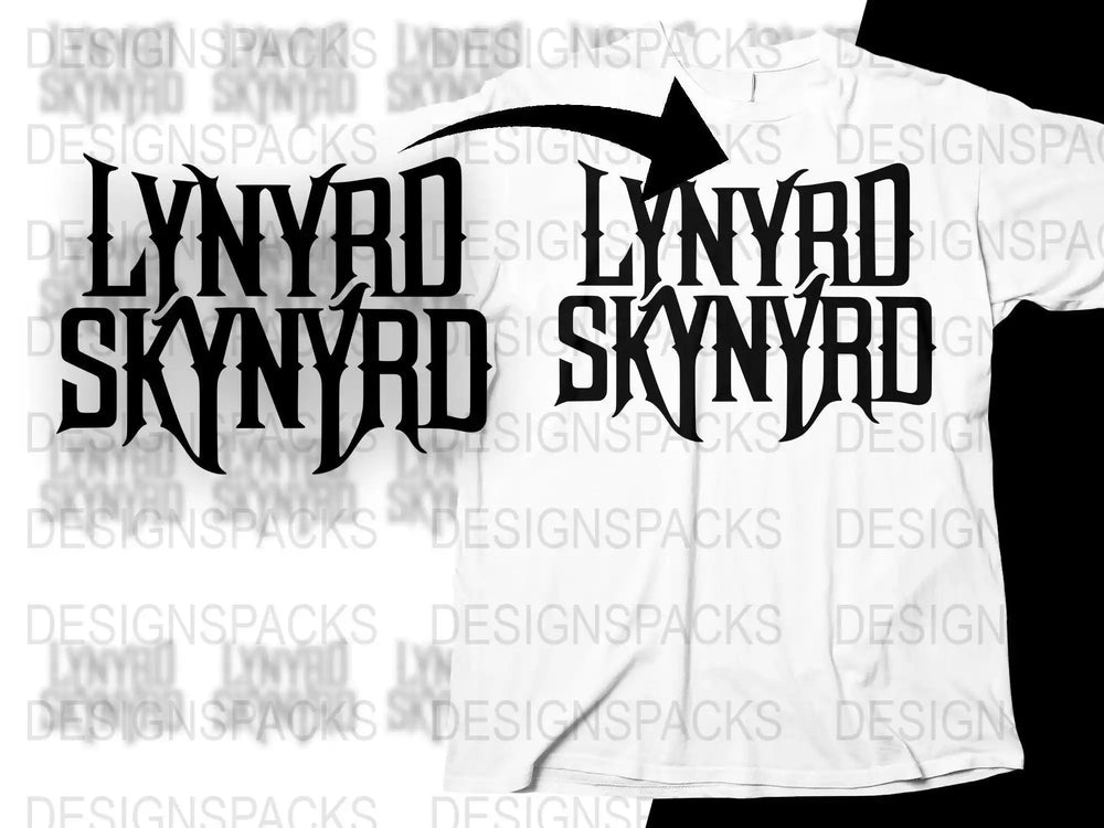 Lynyrd Skynyrd band logo design for t-shirt, print-ready SVG/PNG, rock music merch