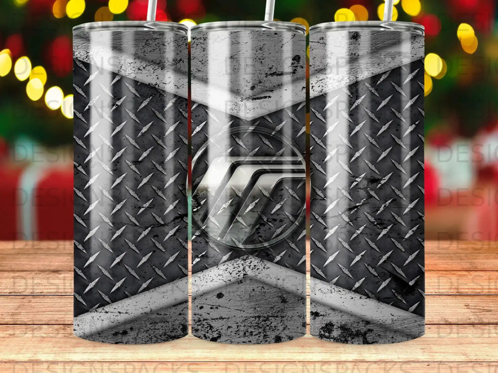 Distressed Diamond Plate Chevron Mercury Logo Tumbler product type
