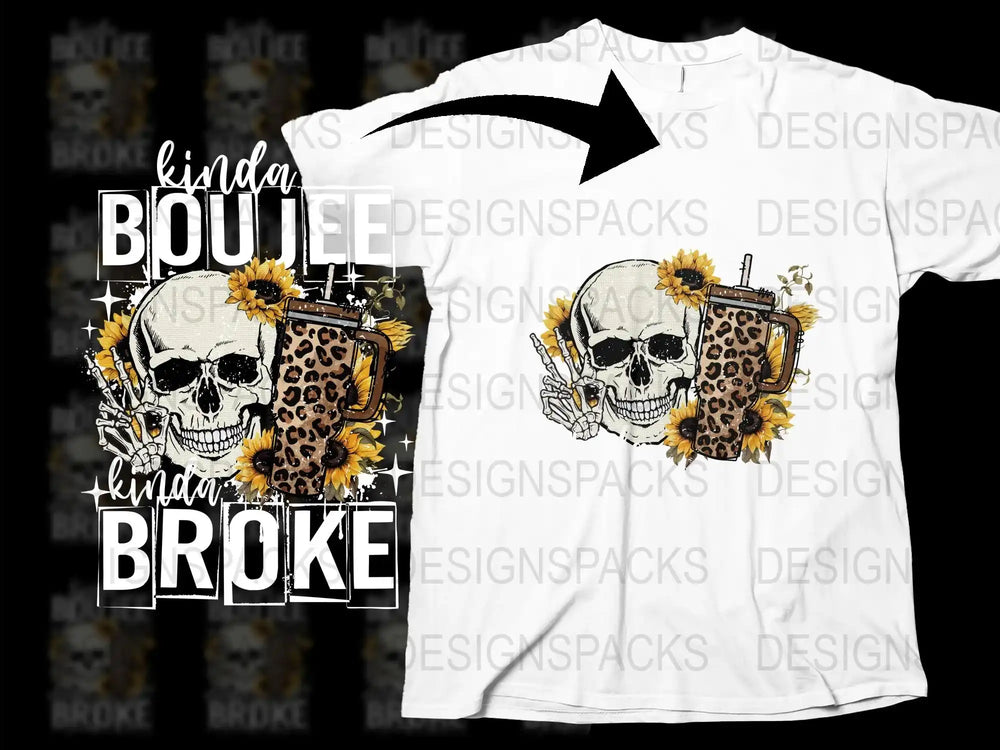 Gothic Skull Sunflower Leopard Print T-Shirt, Edgy Floral Graphic Tee, Unique Punk Style Top