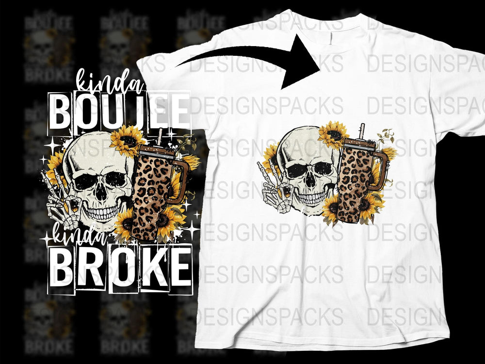 Gothic Skull Sunflower Leopard Print T-Shirt, Edgy Floral Graphic Tee, Unique Punk Style Top