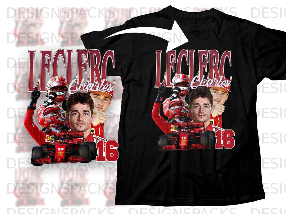 Charles Leclerc F1 racing shirt with number 16 and Ferrari logo.