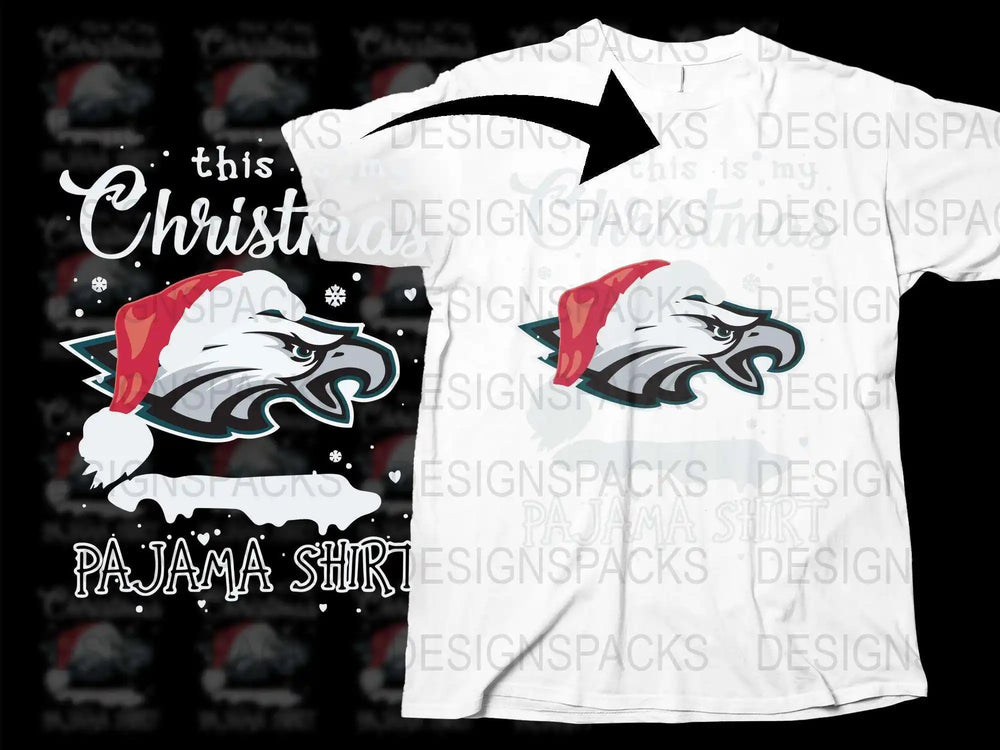 Festive Christmas Wolf Pajama Shirt, Holiday Sleepwear Top with Snowflakes, Casual and Comfortable Cotton Tee, Gift Idea