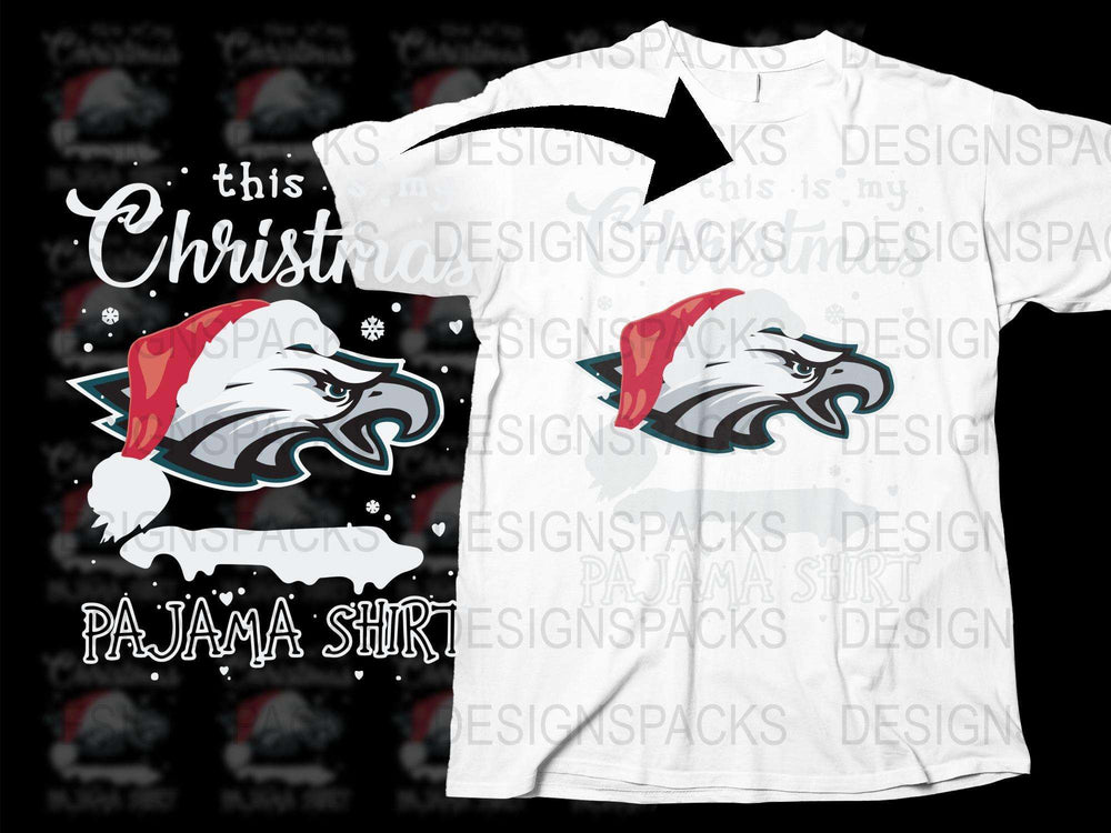 Festive Christmas Wolf Pajama Shirt, Holiday Sleepwear Top with Snowflakes, Casual and Comfortable Cotton Tee, Gift Idea