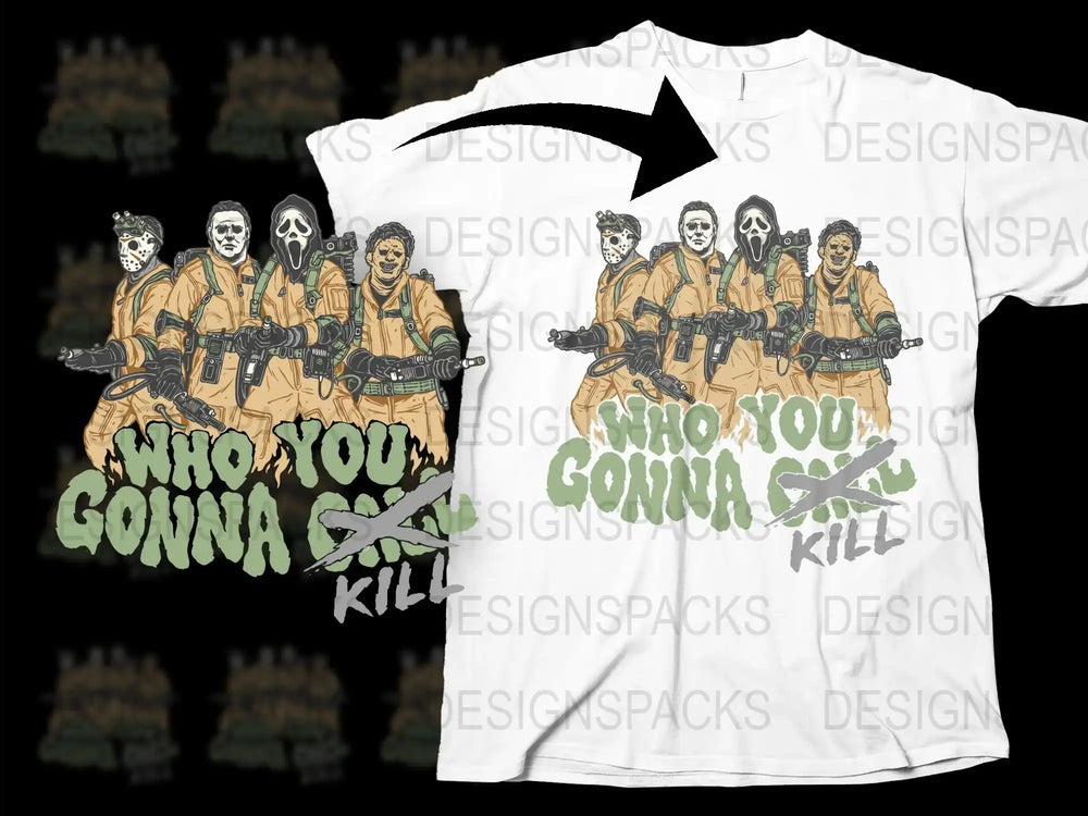 Ghostbusters Inspired T-Shirt, Who You Gonna Kill Design, Retro Movie Fan Apparel, Unique Graphic Tee