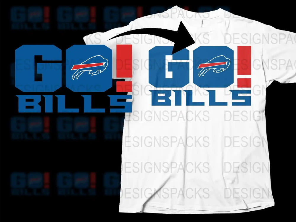 Buffalo Bills Inspired T-Shirt, Classic Red, White and Blue Sports Fan Tee, Casual Game Day Apparel
