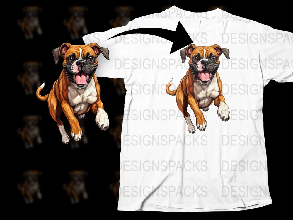 Colorful Boxer Dog Graphic T-Shirt, Cute Pet Lover Gift, Unisex Adult Casual Tee, Animal Print Top
