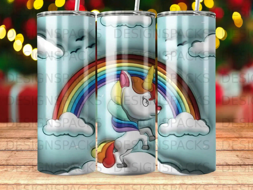 Magical Unicorn Rainbow Sky Clouds Tumbler product type