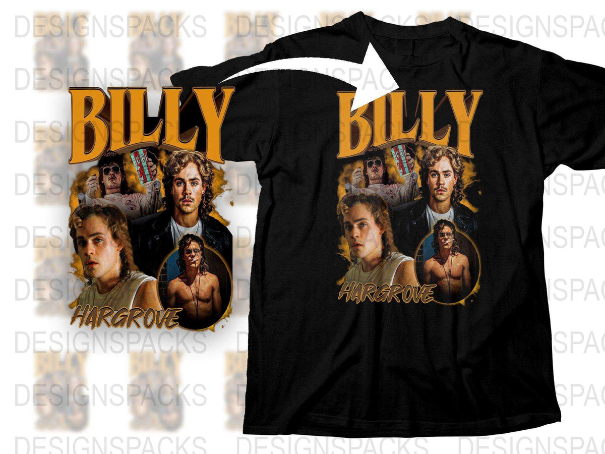 Vintage-Inspired Billy Hargrove Graphic T-Shirt, Retro 80s TV Show Fan Apparel, Unisex Cotton Tee with Character Print