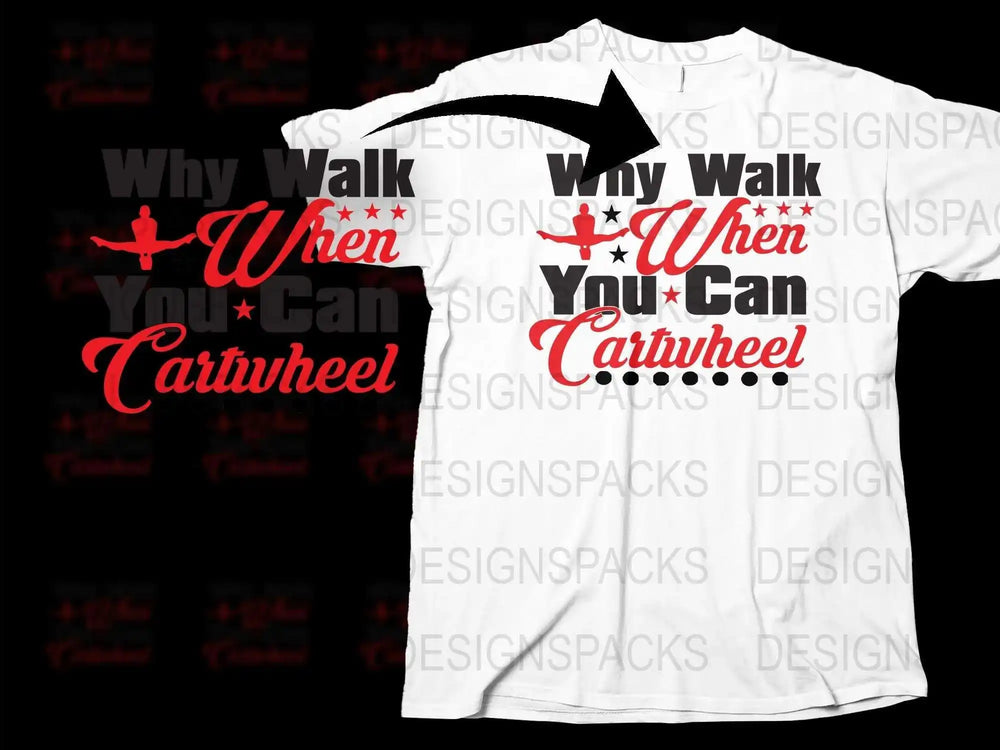 Fun Catwheel Graphic T-Shirt, White Tee with Red and Black Text, Gymnastics and Fitness Shirt, Unisex Casual Top