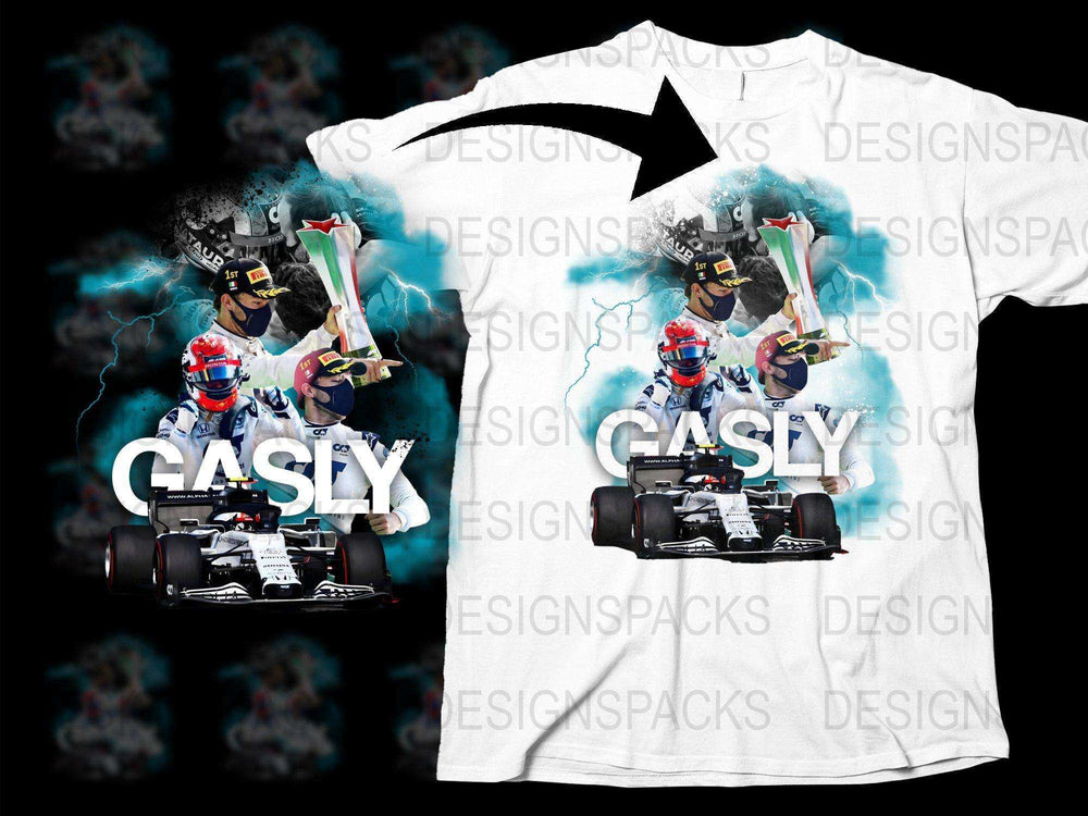 Gasly Racing Graphic T-Shirt, Formula One Fan Merch, Trendy Motorsport Tee, Unique Gift Idea for Car Enthusiasts