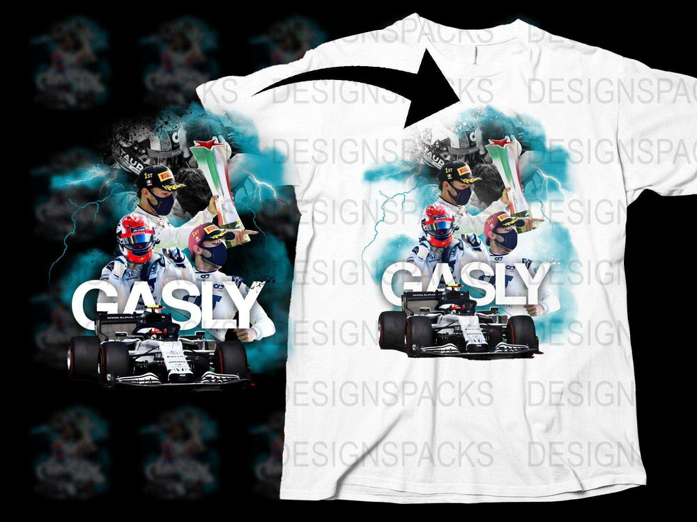 Gasly Racing Graphic T-Shirt, Formula One Fan Merch, Trendy Motorsport Tee, Unique Gift Idea for Car Enthusiasts