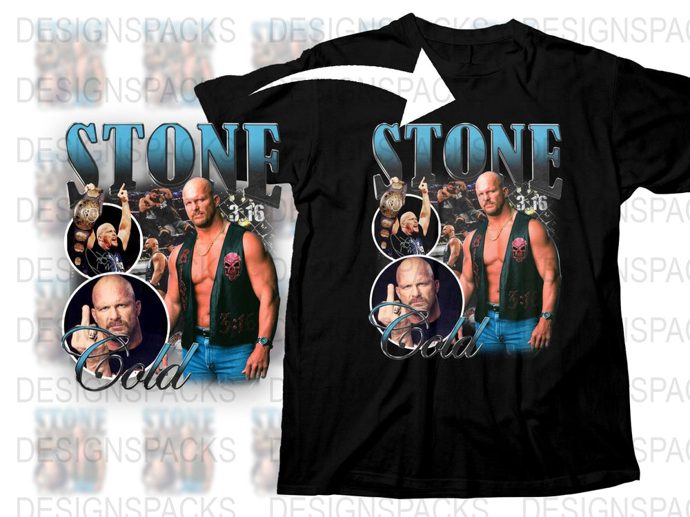 Vintage Stone Cold Steve Austin T-Shirt, Wrestling Fan Apparel, 90s Retro Tee, Gift for Wrestler Fans, Classic Wrestling Shirt Design