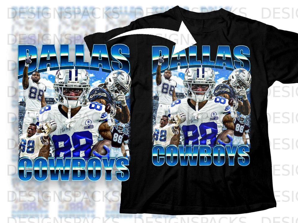 Dallas Cowboys t-shirt featuring multiple player images and the team name.