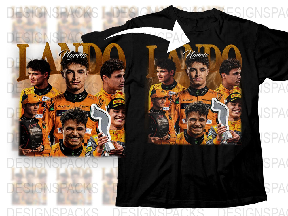 Lando Norris F1 Racing T-Shirt, Multiple Poses Design, Motorsport Fan Apparel, Gift for Racing Enthusiasts