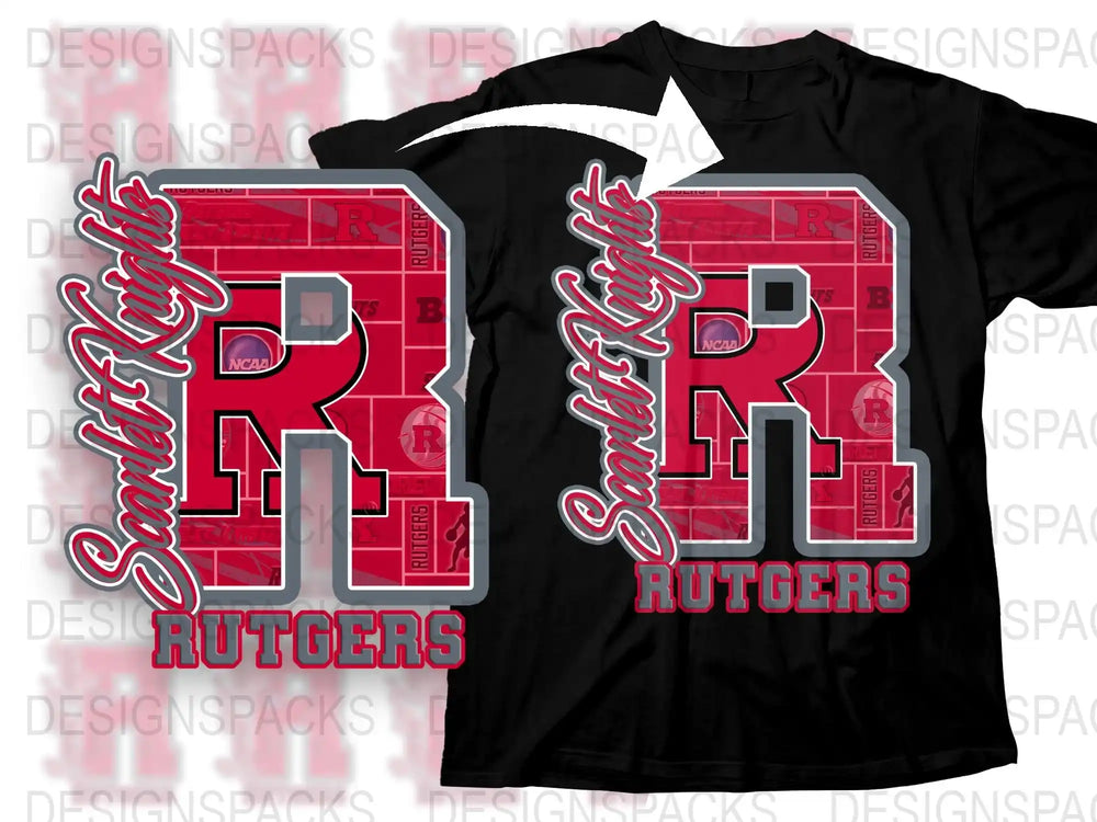 Rutgers University T-Shirt, Scarlet Knights Graphic Tee, College Apparel, Fan Gear, Red and Black Shirt
