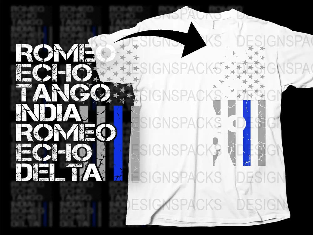 Men's Graphic T-Shirt White, Retro Military Alphabet Design, Stars and Stripes Detail