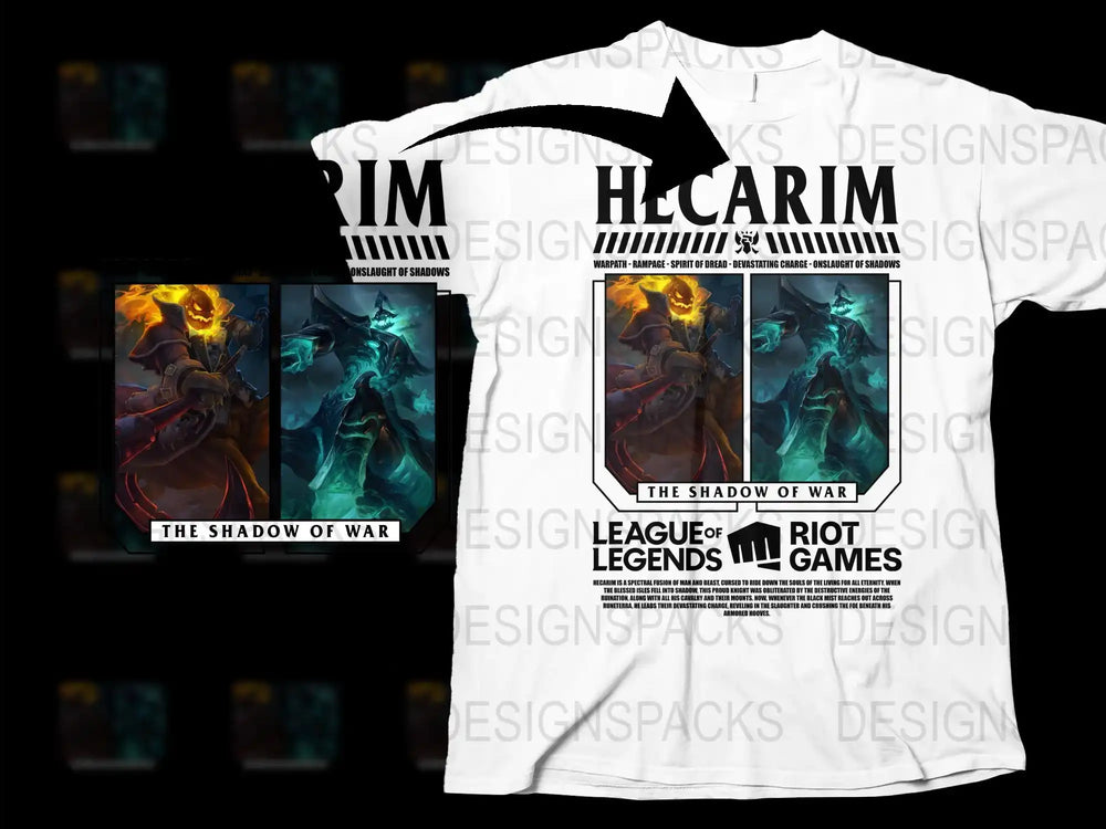 League of Legends Hecarim T-Shirt, Riot Games Merch, Shadow of War Graphic Tee