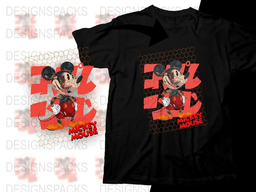 Mickey Mouse Distressed Graphic Png Digital Download