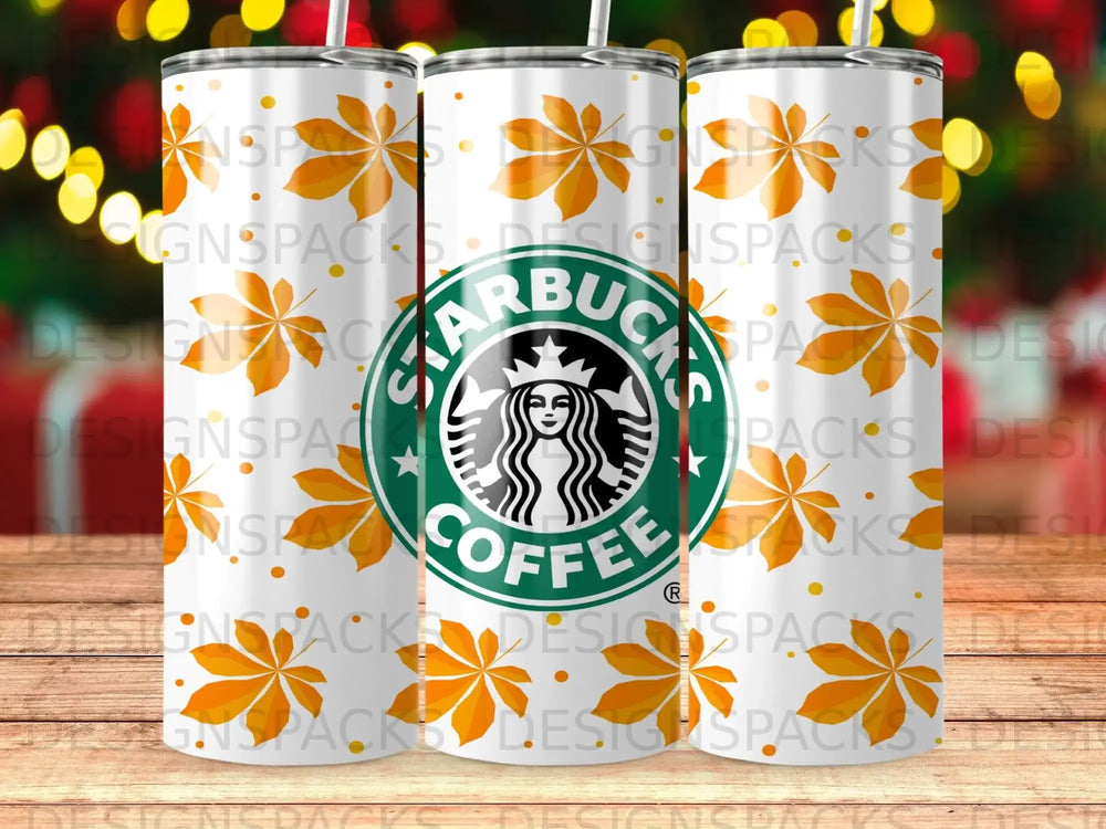 Starbucks Coffee Autumn Leaves White Gold Tumbler product type