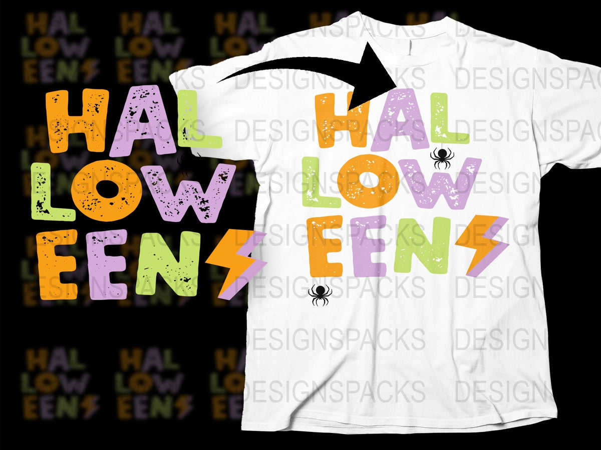 Colorful Halloween T-Shirt, Spooky Holiday Graphic Tee, Fun October Apparel for All Ages